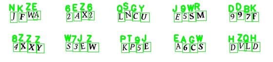 Recognized CAPTCHA text