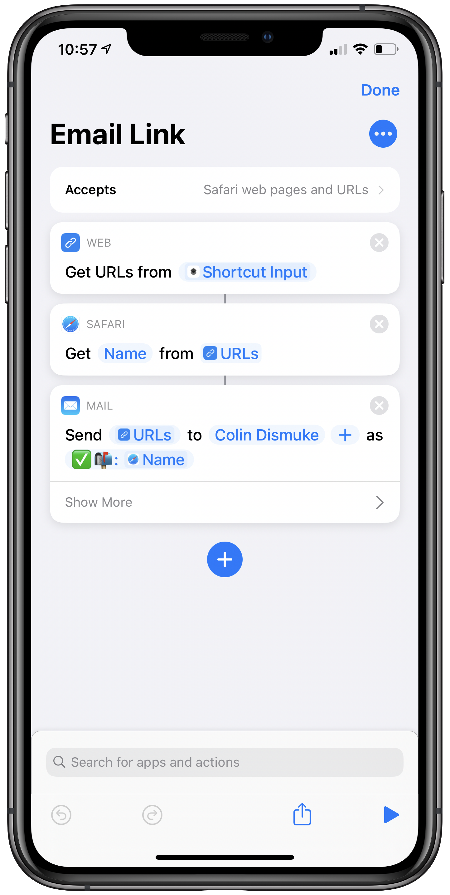 Email link shortcut