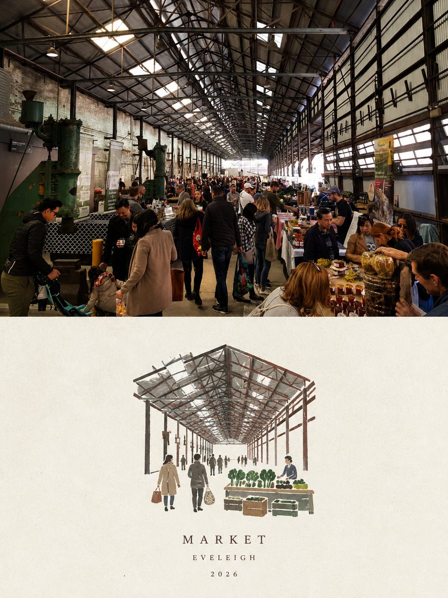 Produce stalls at the Carriageworks Farmers Market, Eveleigh
