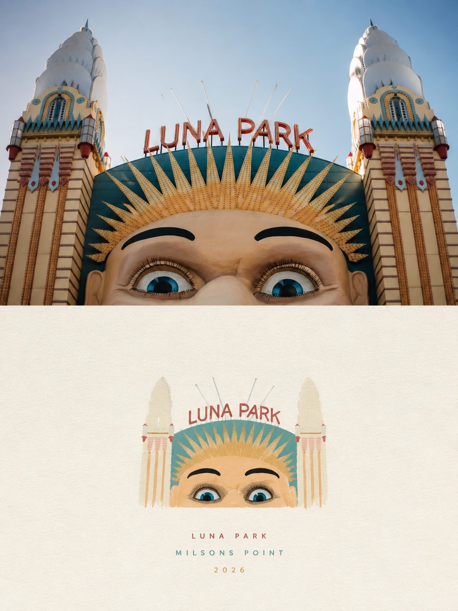 Luna Park and the Harbour Bridge at Milsons Point
